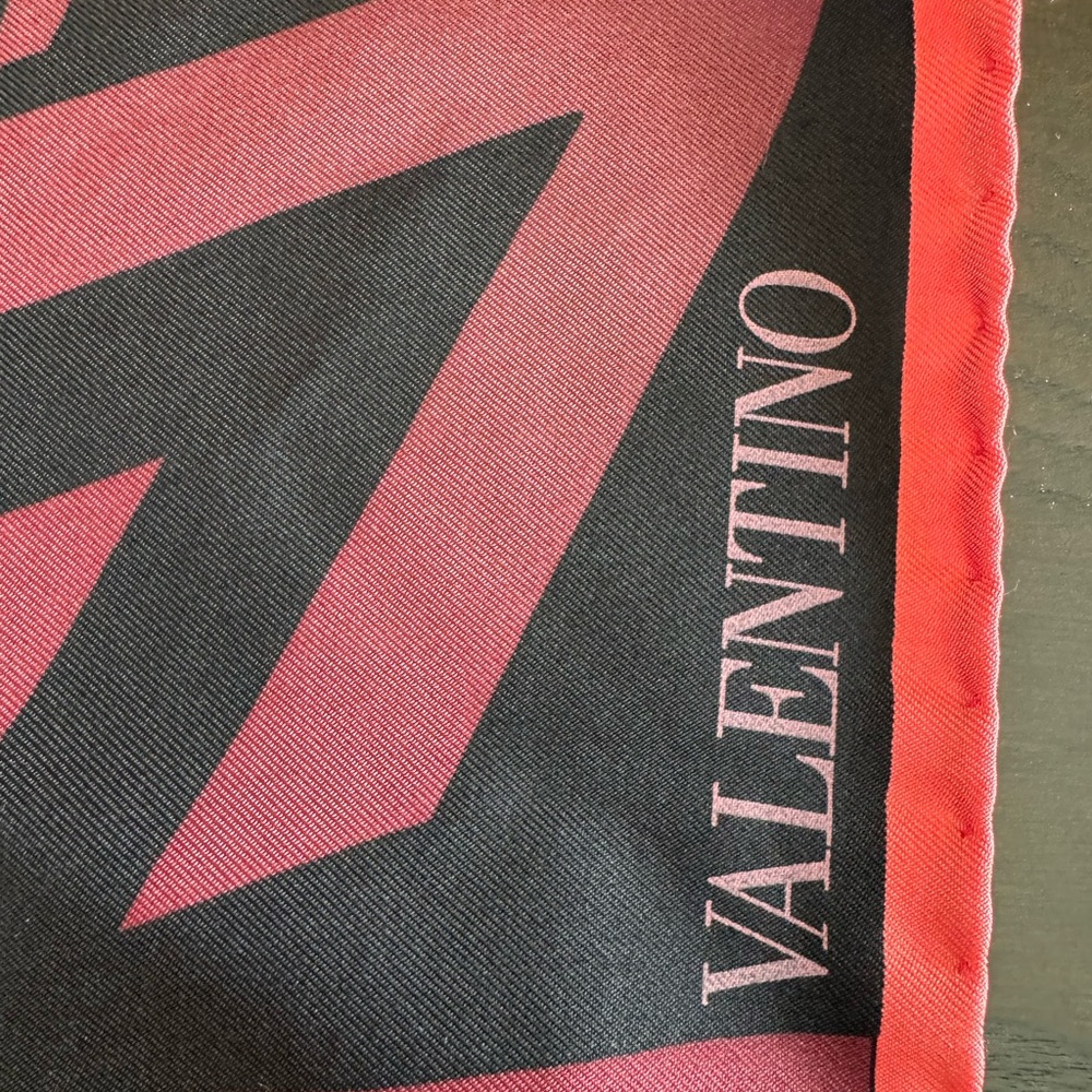 Valentino Silk Scarf in Black and Red